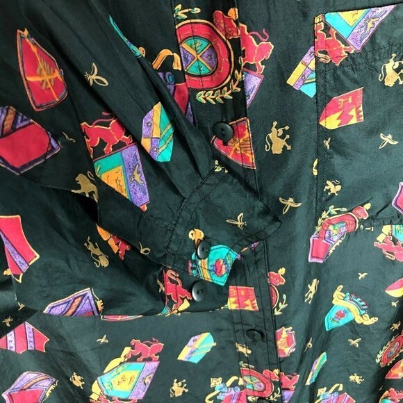 Vintage OLEG CASSINI SILKS Blouse - 1980's Studio 54 Vibe - Picture 4 of 6